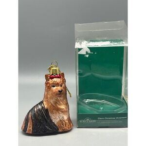 Kurt Adler Noble Gems collection Yorkshire Terrier Glass ornament /box